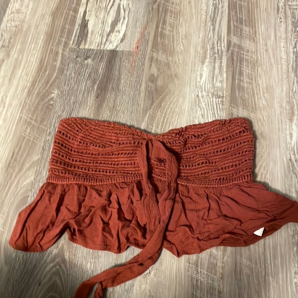 A reddish-brown American eagle halter/tube top size XSP